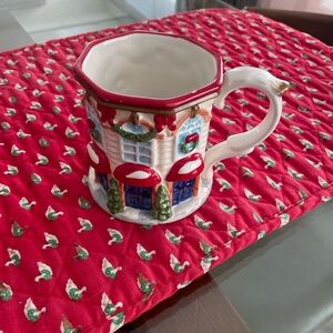 Vintage Christmas house mug